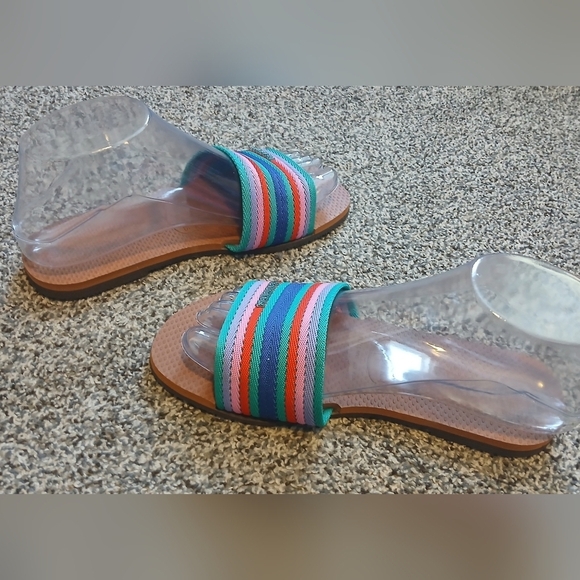 Havaianas You Malta Mix Multicolored Stripe Slide Sandals Wmn's 6W - Picture 4 of 8